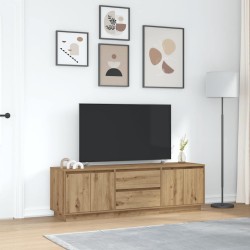 Meuble TV avec éclairages LED chêne artisanal 160,5x41x50 cm 633133633133