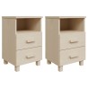 Tables de chevet HAMAR 2 pcs Marron miel 40x35x62cm Bois massif 633135633135