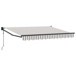 Auvent rétractable Gris clair et blanc 4 × 3 m 633145633145