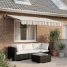 Auvent rétractable Gris clair et blanc 350 x 250 cm 633146633146