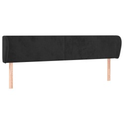 Tête de lit avec oreilles Noir 203x23x78/88 cm Velours 633152633152