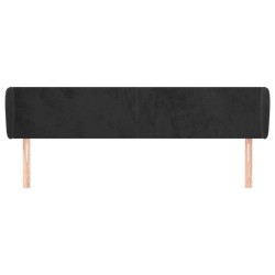 Tête de lit avec oreilles Noir 203x23x78/88 cm Velours 633152633152