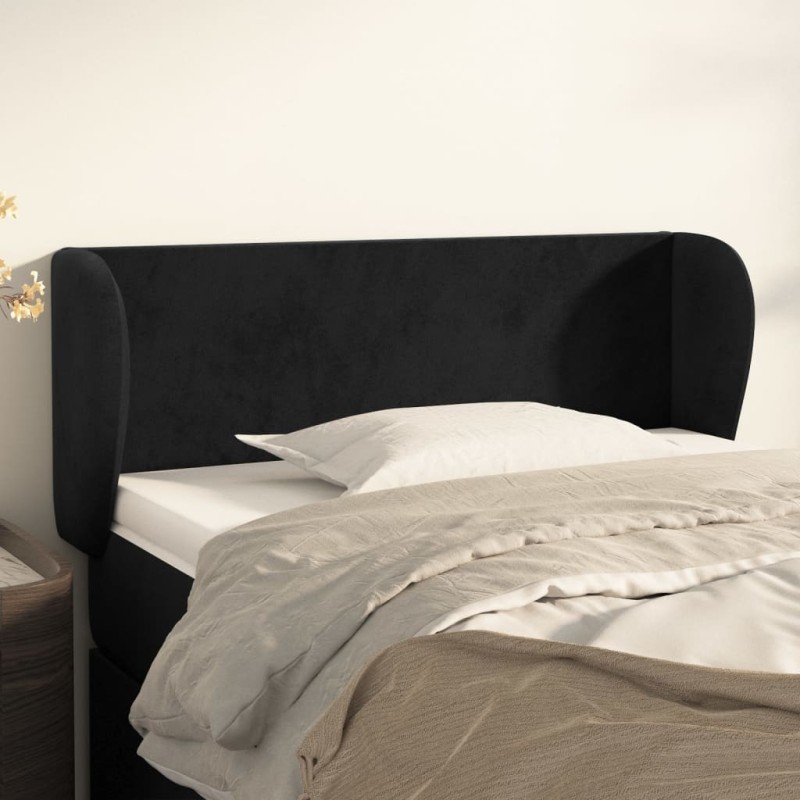 Tête de lit avec oreilles Noir 103x23x78/88 cm Velours 633154633154