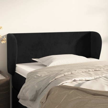 Tête de lit avec oreilles Noir 103x23x78/88 cm Velours 633154633154