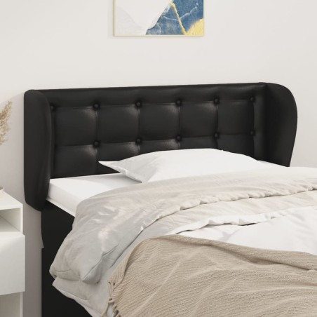 Tête de lit avec oreilles Noir 103x23x78/88 cm Similicuir 633155633155