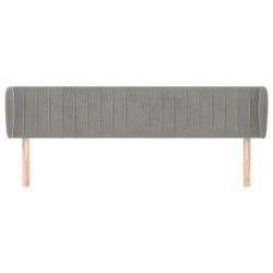 Tête de lit avec oreilles Gris clair 203x23x78/88 cm Velours 633156633156