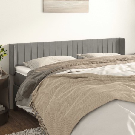Tête de lit avec oreilles Gris clair 203x16x78/88 cm Velours 633157633157