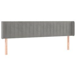 Tête de lit avec oreilles Gris clair 203x16x78/88 cm Velours 633157633157