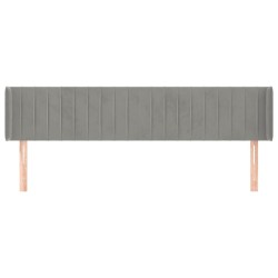 Tête de lit avec oreilles Gris clair 203x16x78/88 cm Velours 633157633157