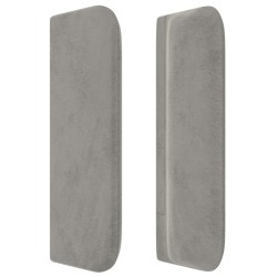 Tête de lit avec oreilles Gris clair 203x16x78/88 cm Velours 633157633157
