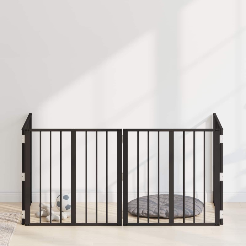 Porte pour chien 4 pcs Noir 60 x 60 cm Acier galvanisé 633164633164