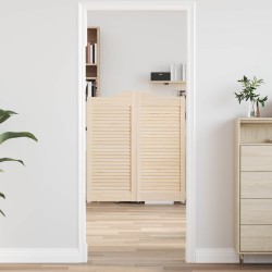 Portes battantes 2 pcs Naturel Bois de pin massif 633165633165