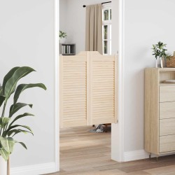 Portes battantes 2 pcs Naturel Bois de pin massif 633165633165