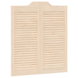 Portes battantes 2 pcs Naturel Bois de pin massif 633165633165
