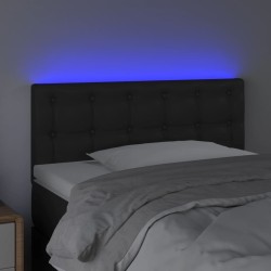 Tête de lit à LED Noir 100x5x78/88 cm Similicuir 633166633166