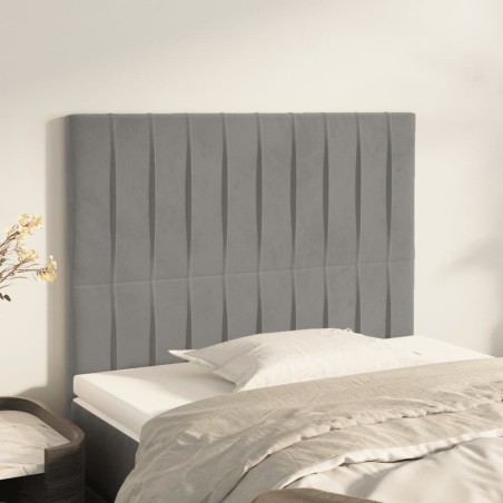 Tête de lit Gris clair 100x5x118/128 cm Velours 633168633168