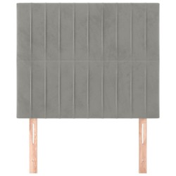 Tête de lit Gris clair 100x5x118/128 cm Velours 633168633168
