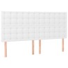 Tête de lit blanche 160 x 5 x 118/128 cm similicuir 633171633171