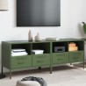Meubles TV 2 pcs vert olive 68x39x50,5 cm acier 633172633172