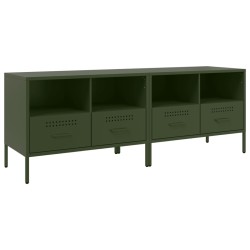 Meubles TV 2 pcs vert olive 68x39x50,5 cm acier 633172633172