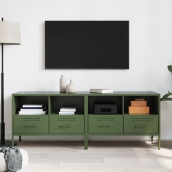 Meubles TV 2 pcs vert olive 68x39x50,5 cm acier 633172633172