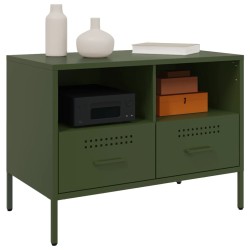 Meubles TV 2 pcs vert olive 68x39x50,5 cm acier 633172633172