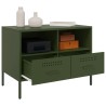 Meubles TV 2 pcs vert olive 68x39x50,5 cm acier 633172633172