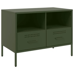 Meubles TV 2 pcs vert olive 68x39x50,5 cm acier 633172633172