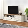Meuble TV VIGO blanc 156x40x40 cm bois massif de pin 633173633173