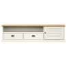 Meuble TV VIGO blanc 156x40x40 cm bois massif de pin 633173633173
