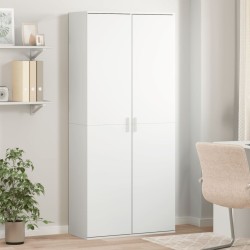 Buffet haut blanc 80x35x180 cm bois d'ingénierie 633181633181