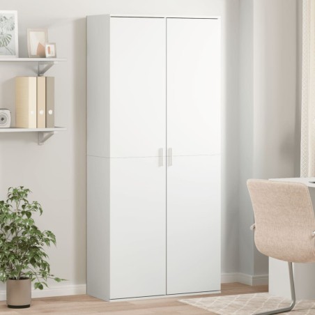 Buffet haut blanc 80x35x180 cm bois d'ingénierie 633181633181