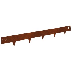 Bordure de Pelouse 10 pcs 100 x 12 cm Acier Rouillé 633191633191