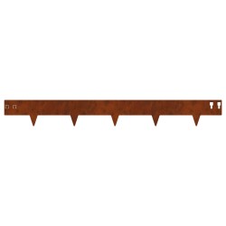 Bordure de Pelouse 10 pcs 100 x 12 cm Acier Rouillé 633191633191