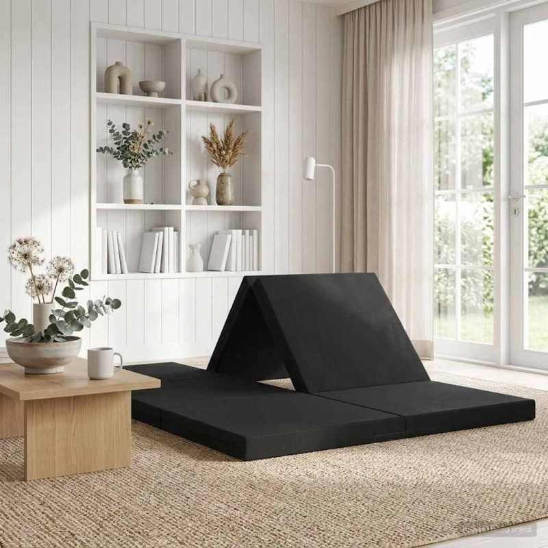 Canapé-lit pliable 140 x 67 x 45 cm Noir 633196633196