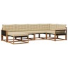 Ensemble de canapés d'extérieur 6 pcs Naturel et Beige 633221633221