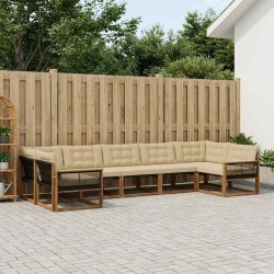 Ensemble de canapés d'extérieur 7 pcs Naturel et Beige 633222633222