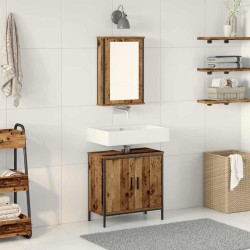 Ensemble de mobilier de salle de bain avec étagère 2 pcs Marron 633223633223
