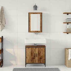 Ensemble de mobilier de salle de bain avec étagère 2 pcs Marron 633223633223