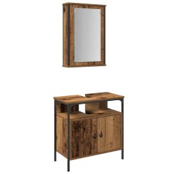 Ensemble de mobilier de salle de bain avec étagère 2 pcs Marron 633230633230