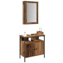 Ensemble de mobilier de salle de bain avec étagère 2 pcs Marron 633230633230