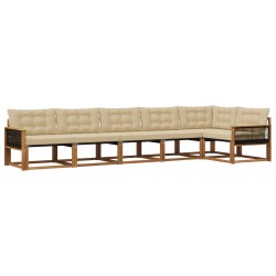 Ensemble de canapés d'extérieur 6 pcs Naturel et Beige 633233633233