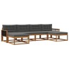 Ensemble de canapés d'extérieur 6 pcs Naturel et Anthracite 633234633234