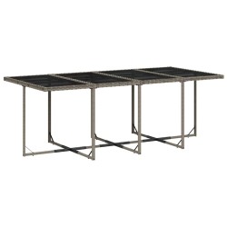 Ensemble à manger de jardin coussins 13 pcs gris résine tressée 633236633236