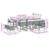 Ensemble à manger de jardin coussins 13 pcs gris résine tressée 633236633236