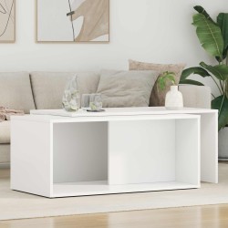 Ensemble de tables basses 2 pcs Blanc Bois d'ingénierie 633237633237