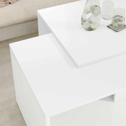 Ensemble de tables basses 2 pcs Blanc Bois d'ingénierie 633237633237