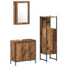 Ensemble de mobilier de salle de bain avec porte 3 pcs Marron 633238633238