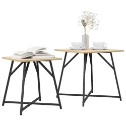 Ensemble de tables d'appoint 2 pcs Chêne Sonoma et noir 633241633241
