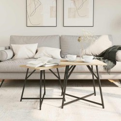 Ensemble de tables d'appoint 2 pcs Chêne Sonoma et noir 633241633241